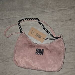 Steve Madden Blush Faux Fur Shoulder Bag